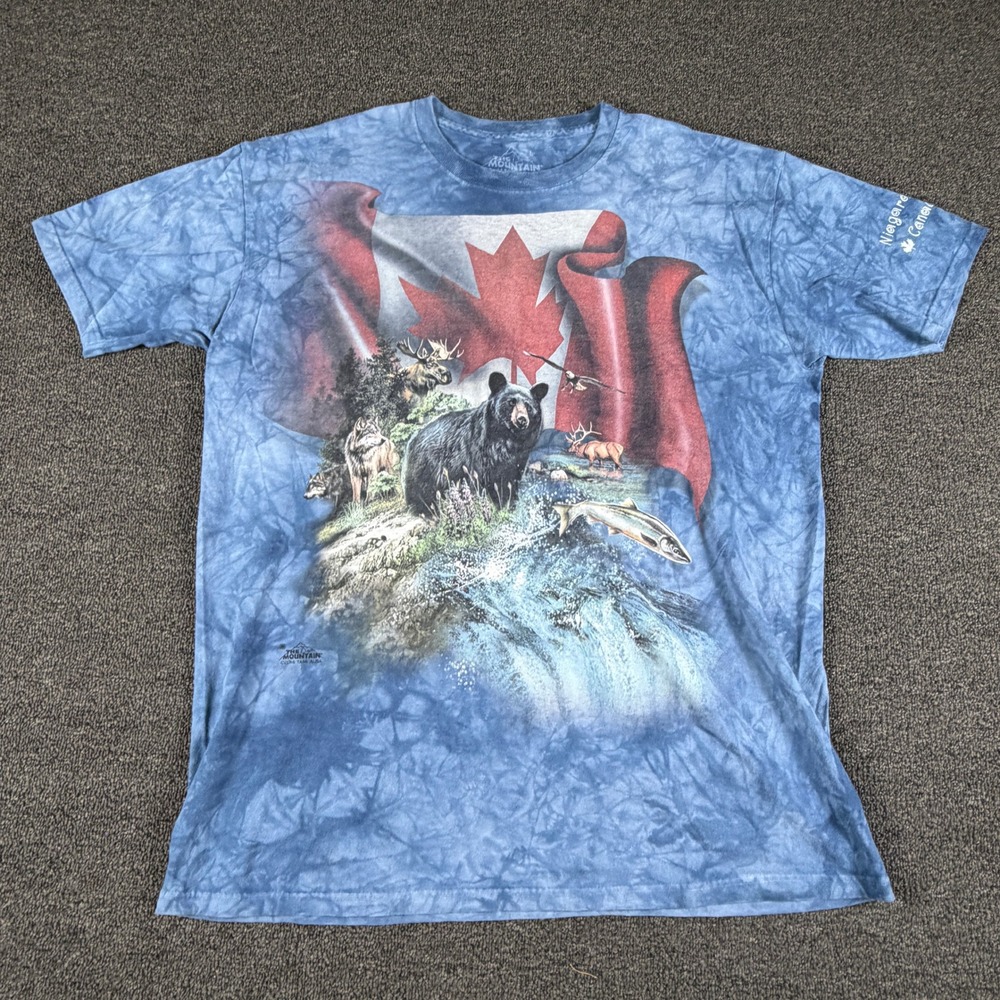The Mountain Niagara Falls Canada Wildlife Graphic T-Shirt Blue Tie Dye XL 2014